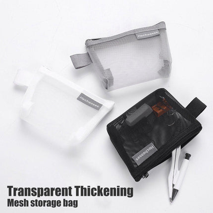 Mini Mesh Zipper Bags Storage Pouch Coin Purse ID Credit Card Holder Organizer - Aimall