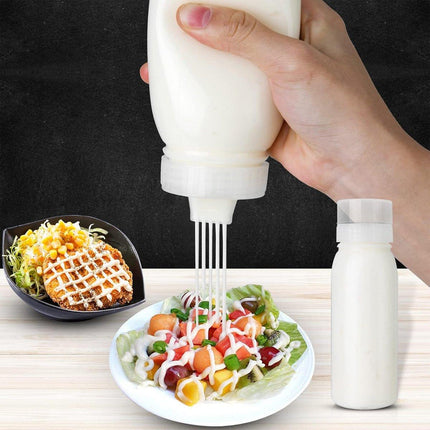 8pcs Squeeze Sauce Bottle Multi Hole 380ML Plastic Jam Salad Dressing Bottle Set