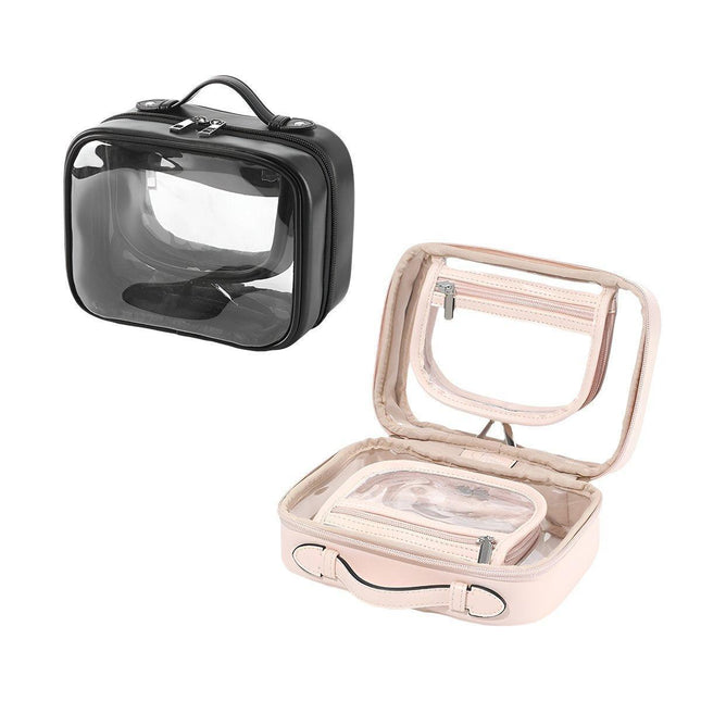 Simple Colour Travel Cosmetic Bag Lightweight Waterproof Transparent Organizer
