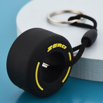 Creative PVC Soft Rubber Tire Keychain Car Key Pendant Schoolbag Accessories