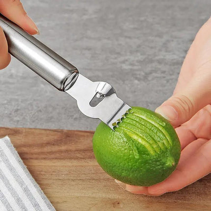 Lemon Zester Grater Knife Tool Stainless Steel with Channel Garnish Citrus Lime - Aimall