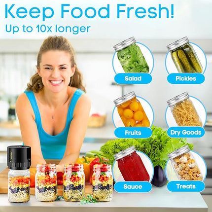 Mason Jar Vacuum Sealer Jar Sealer Cordless Electric Automatic for Home Kitchen