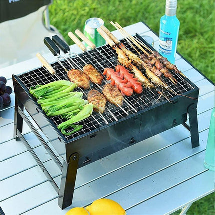 Outdoor Camping Portable & Foldable Charcoal BBQ Grill Hibachi Picnic Barbecue - Aimall