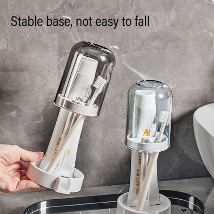 3Colours Bathroom Dustproof Toothbrush Holder Toothpaste Storage Rack Essentials