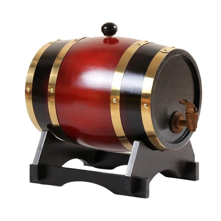 5L Wooden Wine Barrel Whiskey Rum Beer Spirits Storage Brewing Cask Vintage