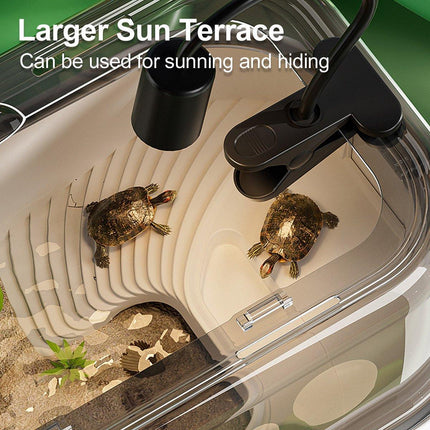 Turtle Tank Home Reptile Habitat Turtle Feeding Box Aquarium Portable Container