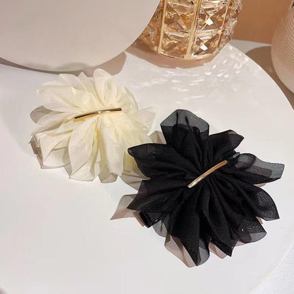 Chiffon Headdress Flower Hairpin Woman Sweet party hair Claw styling Hair Clips - Aimall