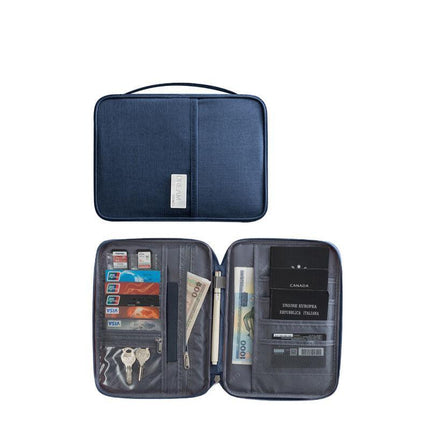 Waterproof Passport Holder Travel Document Wallet RFID Bag Family Case Organizer L - Aimall