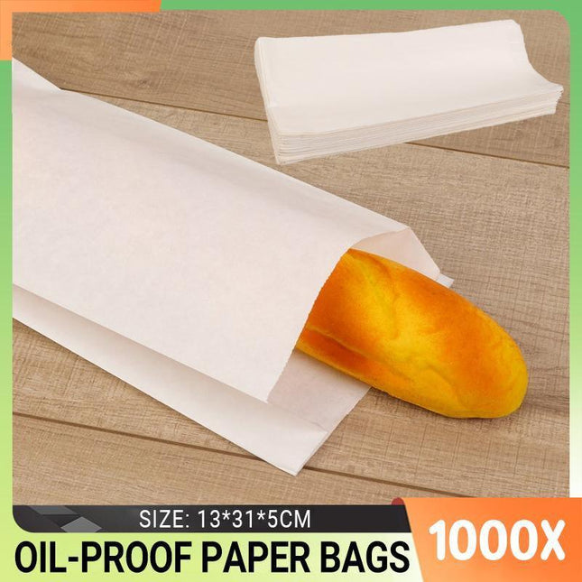 1000PCS 31*13*5CM Paper Bag Oil Proof Large Capacity Bakery Bags For Food Aimall