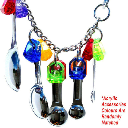 Parrot Chew Toys Spoon String Toys Bird Play Toy for Beak Exercise and Fun