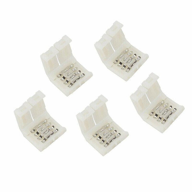 10Mm 4-Pin 5050 Rgb End Connector Clips For Led Strip Lights - No Soldering Au - Aimall
