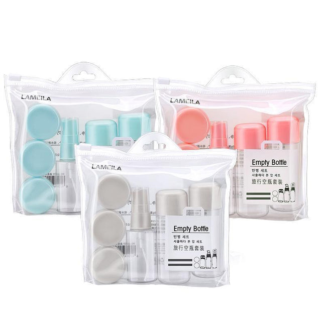 8 Pcs Travel Size Bottle Container Liquid Toiletry Leak-Proof Clear Bottles Set - Aimall