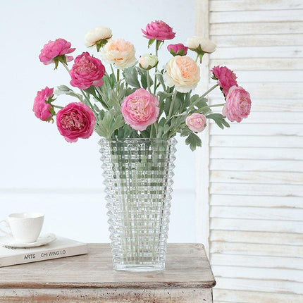 5pcs Artificial Peony Silk Flowers Bouquet Decor Faux Floral Arrangements