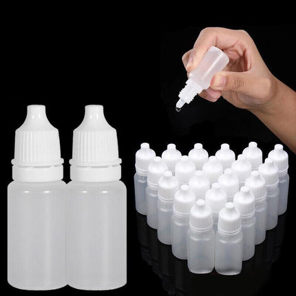 50x Clear Empty Plastic Dropper Bottle Squeezable Eye Drop Liquid Container 5ml - Aimall