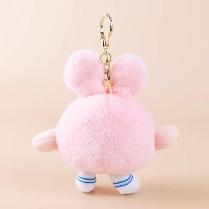 Honey Peach Butt Keychain Rabbit Ears Pendant Toy Bag Decor Plush Doll Key Ring - Aimall