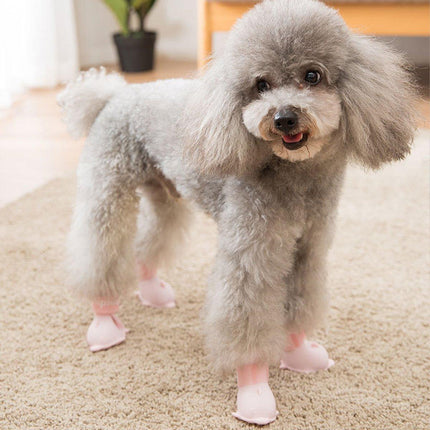 4pcs Cartoon Pet Rain Boots Waterproof Non-Slip Wear-Resistant Shoes for Dogs