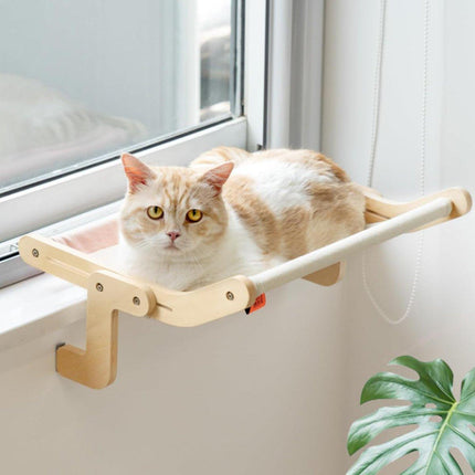 Window Hanging Cat Hammock Solid Wood Sun Bed Nest for All Seasons Durable