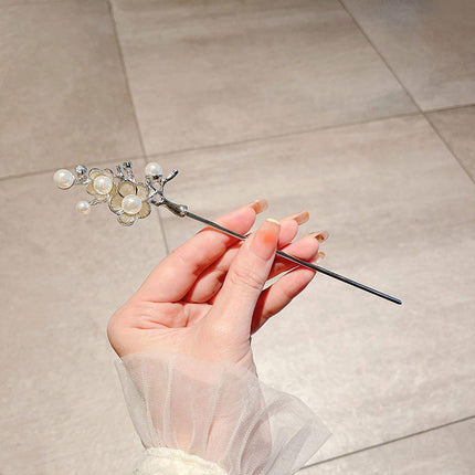 New Chinese Style Hanfu Headdress Imitation Pearl Plum Fringe Hairpin