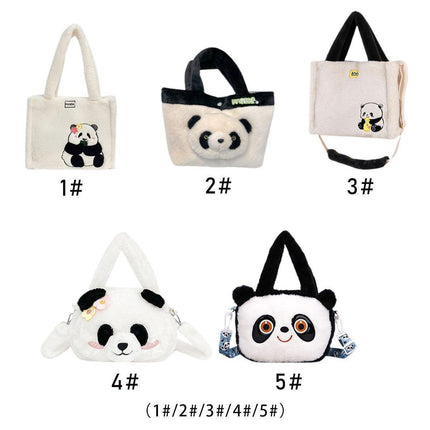 Kids Cartoon Panda Crossbody Bag Plush Ladies Shoulder Bag Cute Panda Design