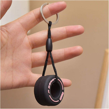 Creative PVC Soft Rubber Tire Keychain Car Key Pendant Schoolbag Accessories
