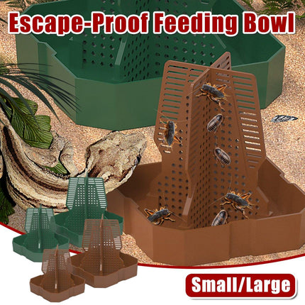 Reptile Anti Escape Feeding Basin Self Catch Feeder for Lizard Snake Pet Care