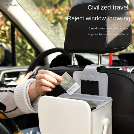 Car Waste Bin Wall Mounted In-Car Garbage Organiser Vehicle Trash Can Holder
