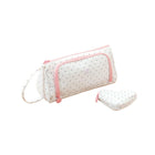 Large Capacity Canvas Pencil Case Plaid Multi-functional Portable Stationery Bag