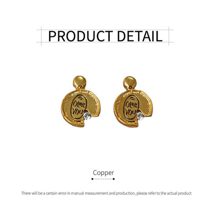 Irregular Lace Stud Earrings Unique Design Missing Corners Stylish Jewelry