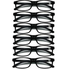 Black 6 Pairs Mens Ladies Wayfarer Frame Magnifying Reading Glasses Nerd Spectacl - Aimall
