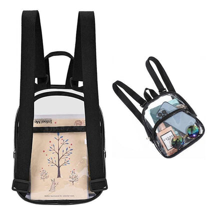 Transparent Backpack Bag Clear PVC Travel Shoulder Bag School Bag Strap Book Bag - Aimall
