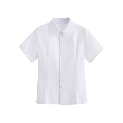 Japanese Women Girls JK Uniform Short Sleeve Shirts Tops Blouse Pleated Skirts - Aimall