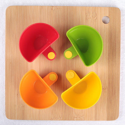 8PCS Plastic Salad Dressing Box Set Double Clip Bowl Snack Container with Spoon
