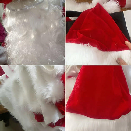Classic 11-piece Luxury New Plus Size Santa Suit Classic Stage Costume Set
