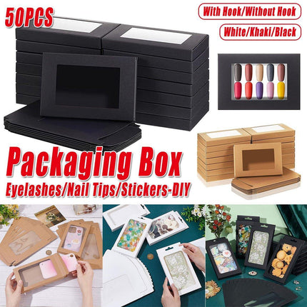 50pcs Rectangular Window Gift Paper Box Candy Biscuit Packaging Boxes