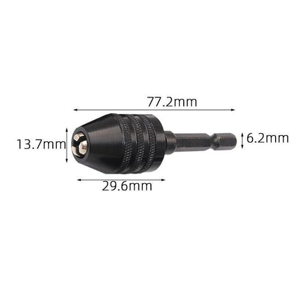 1/4" Keyless Chuck Conversion Hex Shank Adapter Drill Bit Quick Change Driver HG - Aimall