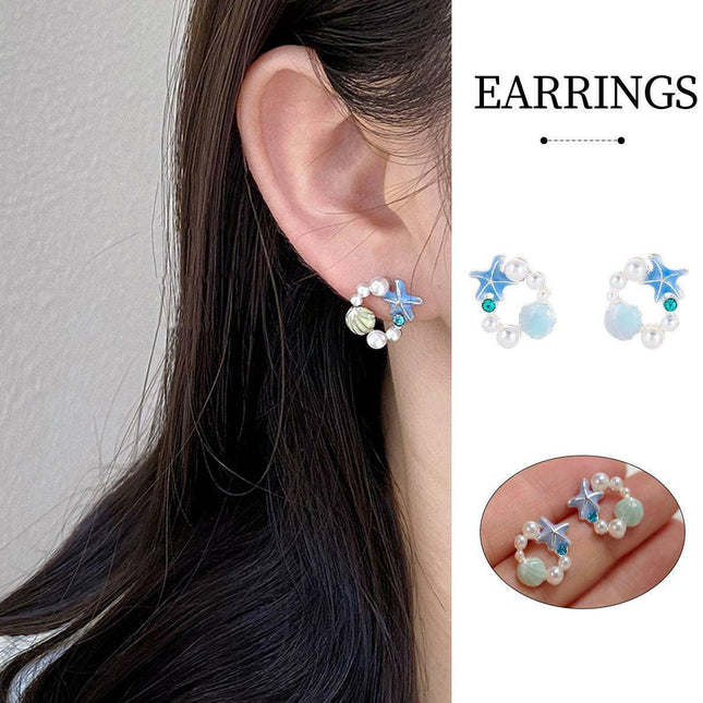 Star Shaped Earrings Women Elegant Temperament Stylish Fashion Jewelry Accessory