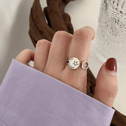 Silver Vintage Index Finger Ring Women Fashion Jewelry Adjustable Statement