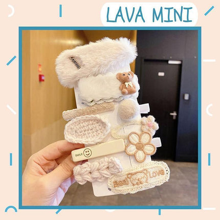 Children Plush Hair Clip Bangs Clip Cartoon Barrettes Korean Style Kids Hairpin - Aimall