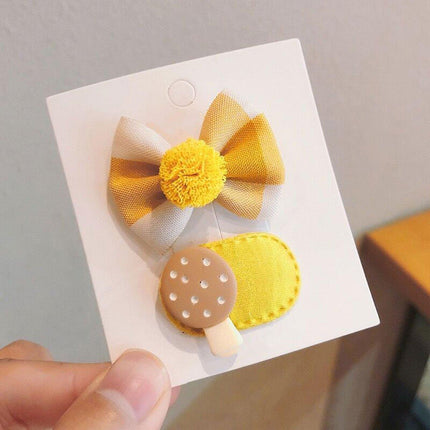 Mini Oval Hair Clips with Bows and Flowers Decorative Hair Accessories