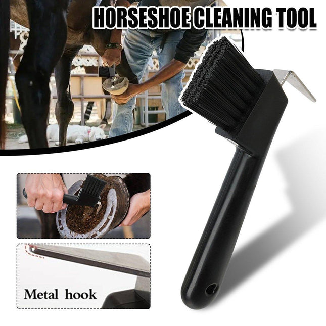 Horseshoe Cleaning Hook Brush Equestrian Horse Hoof Care Grooming Tools Supplies