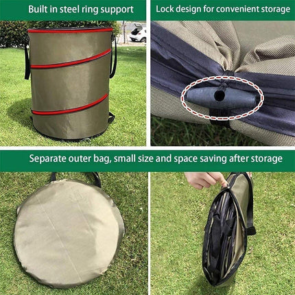 Folding Garden Leaf Bin Portable Outdoor Storage Bucket Camping Trash Can