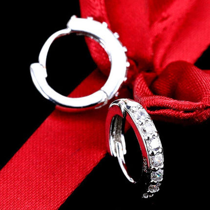 1 Pair Woman Hoops Stud Earring Gem Stone Diamond Ear Ring Piercing Jewellery - Aimall