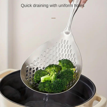 304 Stainless Steel Kitchen Colander Long Handle Noodle Dumpling Strainer Spoon