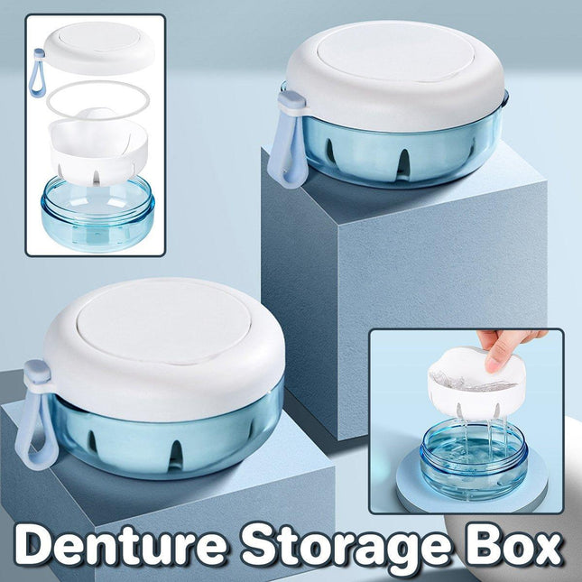 Denture Case Retainer Soaking Box Dental Braces Storage Organizer Travel Holder