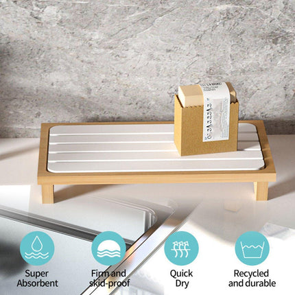 Countertop Absorbent Drainage Mat Sink Splash Pad Bathroom Tray Water Catcher