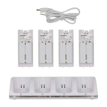 4 Rechargeable Battery for Nintendo Wii Remote Charger Dock Station Controller