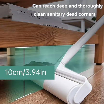 Dual Purpose Pet Hair Removal Roller Long Handle Sticky Lint Brush for Bed Floor