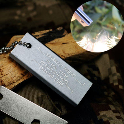 Magnesium Block & Flint Military Fire Starter Striker Firestarter Army Survival - Aimall