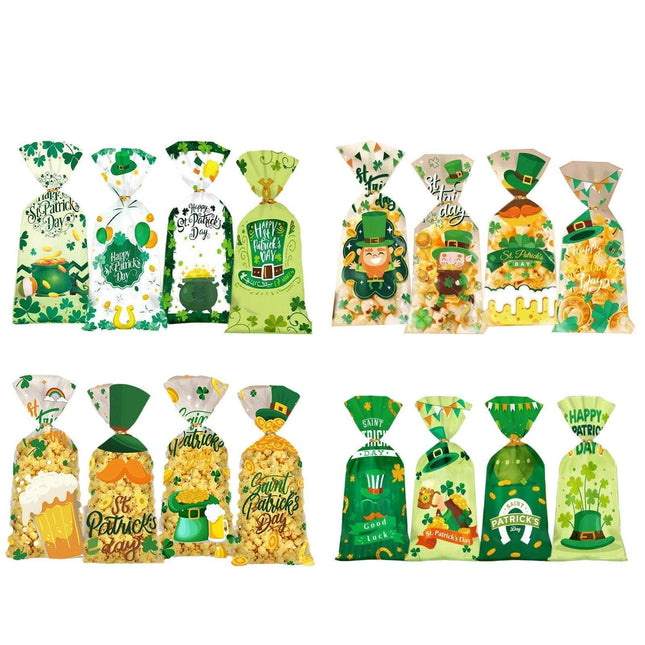 150pcs St Patricks Day Goodie Bags Party Favour Flat Pocket Gift Wrap Set