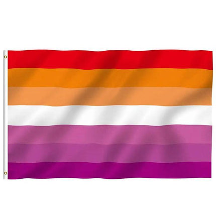 150x90CM Sunset Lesbian Flag LGBT Rainbow Pride Mardi Gras Party Heavy Duty New - Aimall